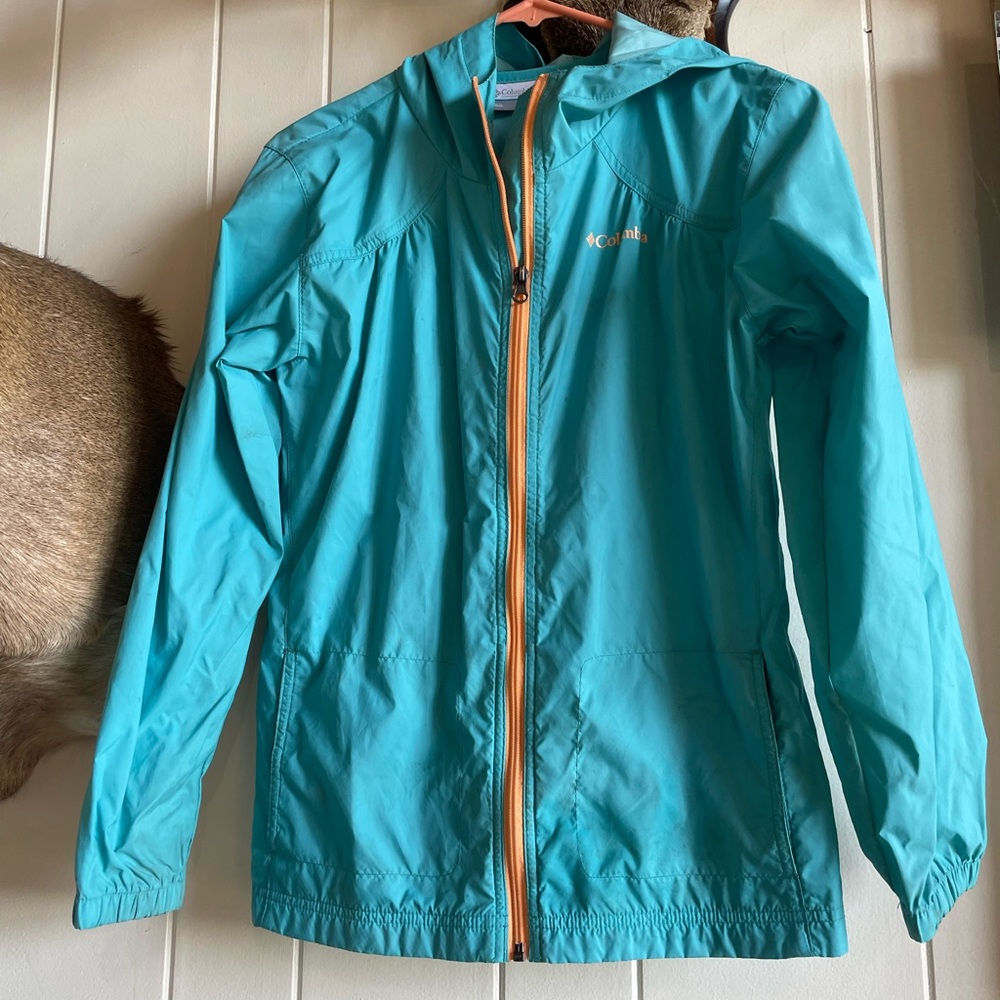 Columbia Aqua Jacket with Coral Accents